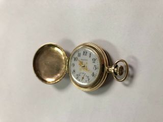 Waltham Vintage Pocket Watch C.  W.  C.  Co Trace Mark Gold - Filled - Sn: 1234284