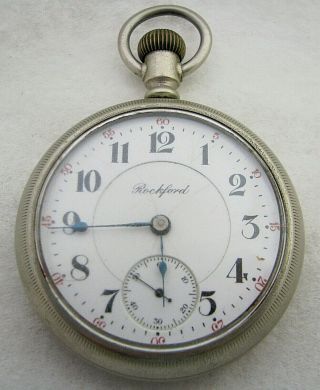 Antique 18s Rockford Grade 935 17 Jewel Engraved Train Pocket Watch