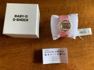 Casio Baby G Shock Digital Ladies Watch / Bg169r - 4 / Clear Pink Jelly Resin - Nib