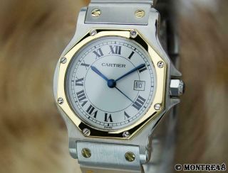 Cartier Santos Swiss Made 30mm Unisex 18k Gold Stainless Steel Auto Watch O177