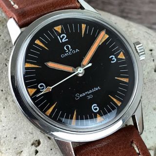 OMEGA SEAMASTER 30 MILITARY MEN ' S WATCH BLACK DIAL FROM 1963 3