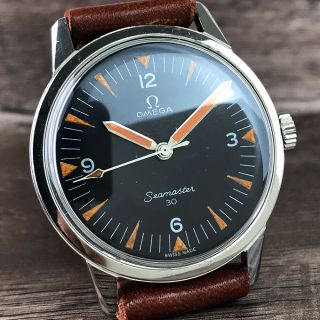 OMEGA SEAMASTER 30 MILITARY MEN ' S WATCH BLACK DIAL FROM 1963 4