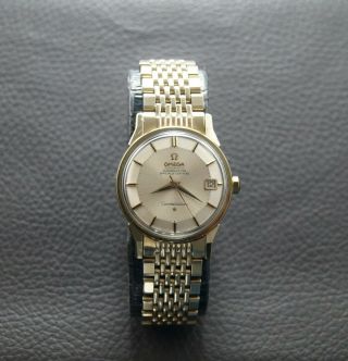 Vintage Omega Constellation Pie Pan Gold & Steel Automatic Cal.  561 Ref.  168.  005