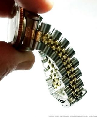 Vintage Ladies Rolex Datejust Gold Steel 6917 Rare Wood Dial Watch 10