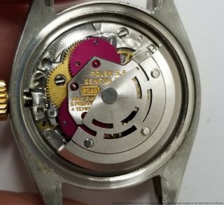 Vintage Ladies Rolex Datejust Gold Steel 6917 Rare Wood Dial Watch 4