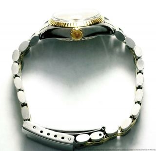 Vintage Ladies Rolex Datejust Gold Steel 6917 Rare Wood Dial Watch 9