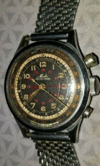 Mido Multi - Centerchrono Chronograph Vintage 17 Jewels Mens Watch Parts