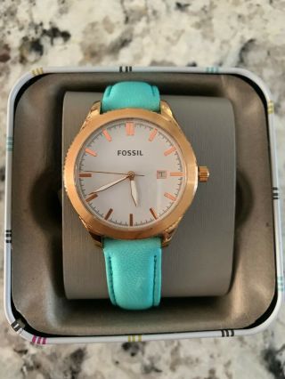 Fossil Watch With Turquoise Band - With Tags