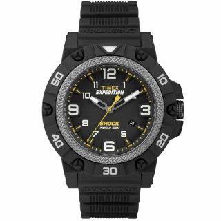 Timex Tw4b01000,  Expedition Resin Watch,  Shock,  100 Meter Wr,  Date,  Indiglo