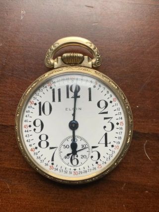 Vintage Elgin Pocket Watch - 17j - Mvt: 39712116 - 10k Rolled Gold Plate Case