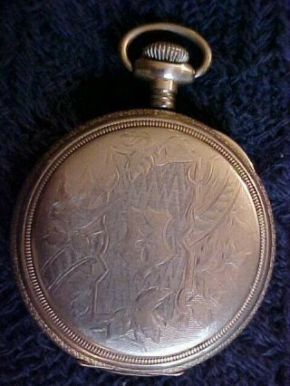 Antique Gold Plated Rockford Watch Co Pocket Watch 646406 Engrave Bird Railroad