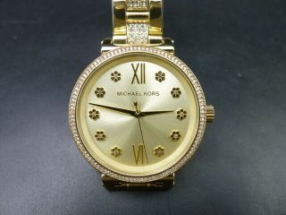 Old Stock Micheal Kors Sofie Mk3881 Gold Plated Quartz Women Watch
