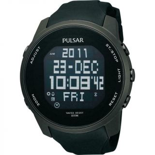 Pulsar Gents World Time Digital Rubber Strap Watch - Pq2011x1
