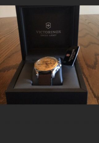 Victorinox Chrono Classic Champagne Dial Brown Leather Strap Men’s Watch 241659