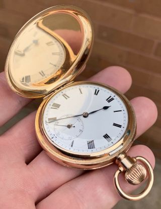 A Gents Quality 14ct Gold/filled Full Hunter Pocket Watch,  Circa 1900s.