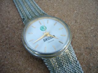 Vintage Skoda Watch 18k Gold Plated Quartz Keeps Perfect Time