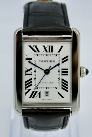 Cartier Tank Solo XL Automatic Watch Men ' s Ref 3515 Stainless Steel 2