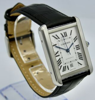 Cartier Tank Solo XL Automatic Watch Men ' s Ref 3515 Stainless Steel 3