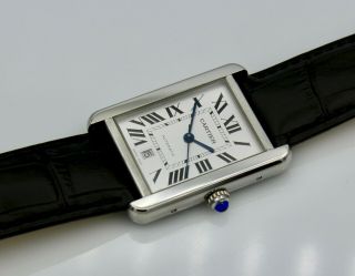 Cartier Tank Solo XL Automatic Watch Men ' s Ref 3515 Stainless Steel 6