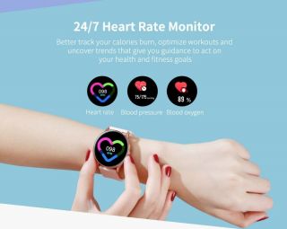 Women&Girl Lady Bluetooth Smart Watch Wristwatch Heart Rate Tracker for Android 8