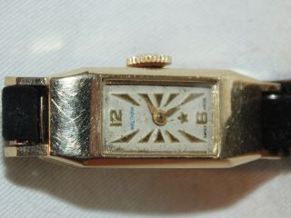 Rare Vintage 14k Ladies Waltham - Baume & Mercier Movement Wrist Watch,  17 Jewels
