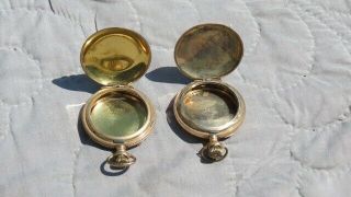 2 Antique 14 K Gold Small Hunter Pocket Watch Cases Victorian Era 4