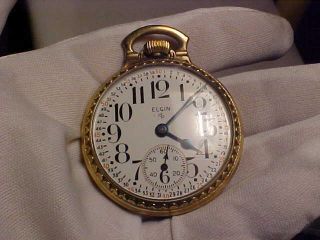 16s,  17j,  Open Face,  Elgin Pocket Watch,  Model 616 In 10k Rolled Gold Plate Case