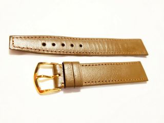 Vintage Omega Brown Men Leather Watch Band Swiss Made Leather 18mm