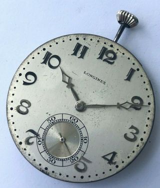 10s - 1928 Antique Longines Hand Winding Pocket Watch,  Cal.  17.  89