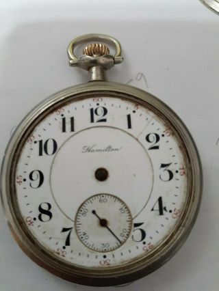 16sz Hamilton 992 21 Jewel Rr Grade Pocket Watch Movement.  Missing Parts - Repair