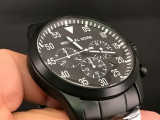 Michael Kors Mk - 8414 Chronograph 24 Hours Dual Time Date Quartz Men 