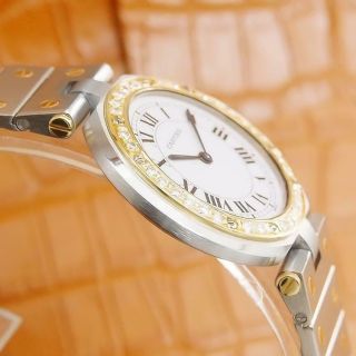 Cartier Santos Ronde 30mm 18k Gold and Stainless Steel Ladies Diamond Watch O189 6