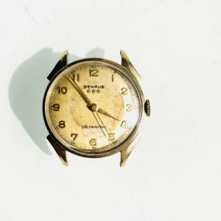 Vintage Benrus 3 Star Self Winding 10k Rgp Wrist Watch Model Cf Mens