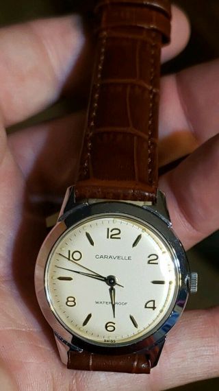 Vintage 1963 Caravelle Watch 7 Jewels 33mm Keeps Good Time