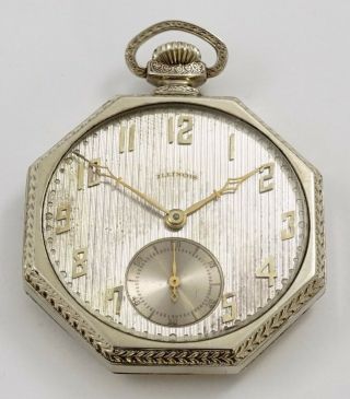 Illinois Pocket Watch,  A.  Lincoln,  21 Jewels,  12 Size,  Octagonal Case - Rf40742