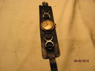 1915 Ww 1 Trench Watch /gold Filled Case/orig Strap/working/exc.  Cond
