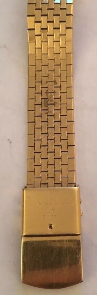Vintage Wind - up Lucien Piccard Gold Tone Swiss Watch Weave Mesh Band 6