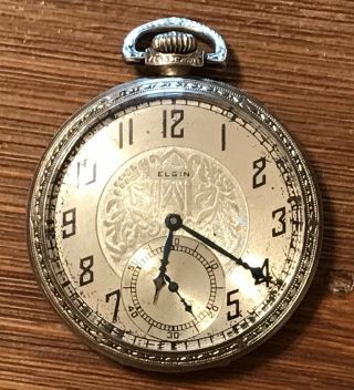 Vintage Elgin Pocket Watch 1928 / 12 Size / 17 Jewels 14k G.  F Running Great