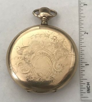 Antique Elgin 16s Gold Filled Hunter Case Pocket Watch