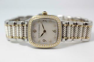 David Yurman Sterling Silver 18k Gold Stainless Steel Thoroughbred Watch