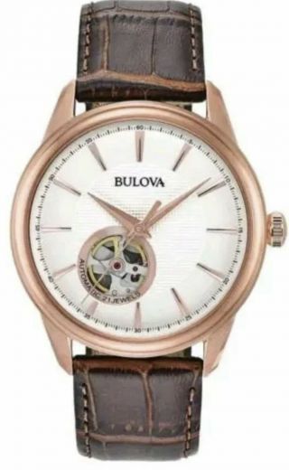 Bulova 97a133 Men’s Rosegold Stainless Steel Automatic Nwd