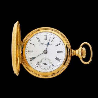 Antique 1900 Hampden Molly Stark 3/0 Gold Filled Hunting Case Pocket Watch Runs