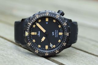 Sinn U1 Se Black Tegimented 1000m Dive Watch,
