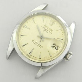 ROLEX OYSTER PERPETUAL DATE 1500 VINTAGE WATCH 100 1960 ' S UNPOLISHED 9