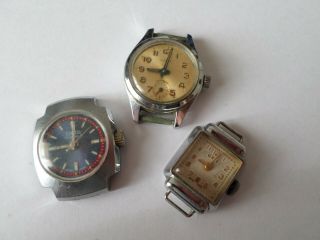 3 Vintage Ladies Ladies Wrist Watches 2 X Oris & 1 X Clarex