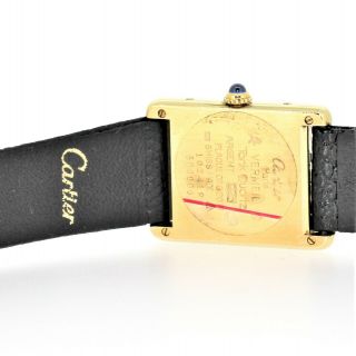 Cartier Must De Tank - Mid Size - 18k Gold Vermeil Champagne Dial - Signed Strap 10