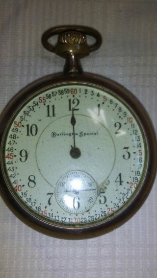 1912 Burlington Special Illinois 19j 16s Watch Montgomery Dial 4 Parts Repair