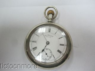 Antique American Waltham Grade No 25 18s 15j Pocket Watch Church 1885 Reg 1888