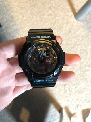 Casio G - Shock Ga300ba - 1a Signature Black With Blue Accents Digi - Ana Wrist Watch