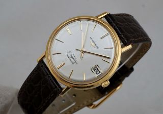 Vintage Longines Flagship 18k Gold Automatic With Date Dial From 1966